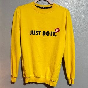 Nike Men's Bright Yellow Crewneck Sweater